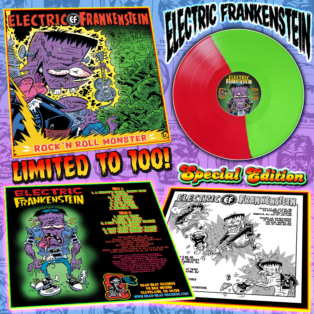 Electric Frankenstein- Rock ‘N Roll Monster (Revisited) LP ~SPECIAL EDITION : RED + GREEN SPLIT COLORED VINYL LIMITED TO 100!