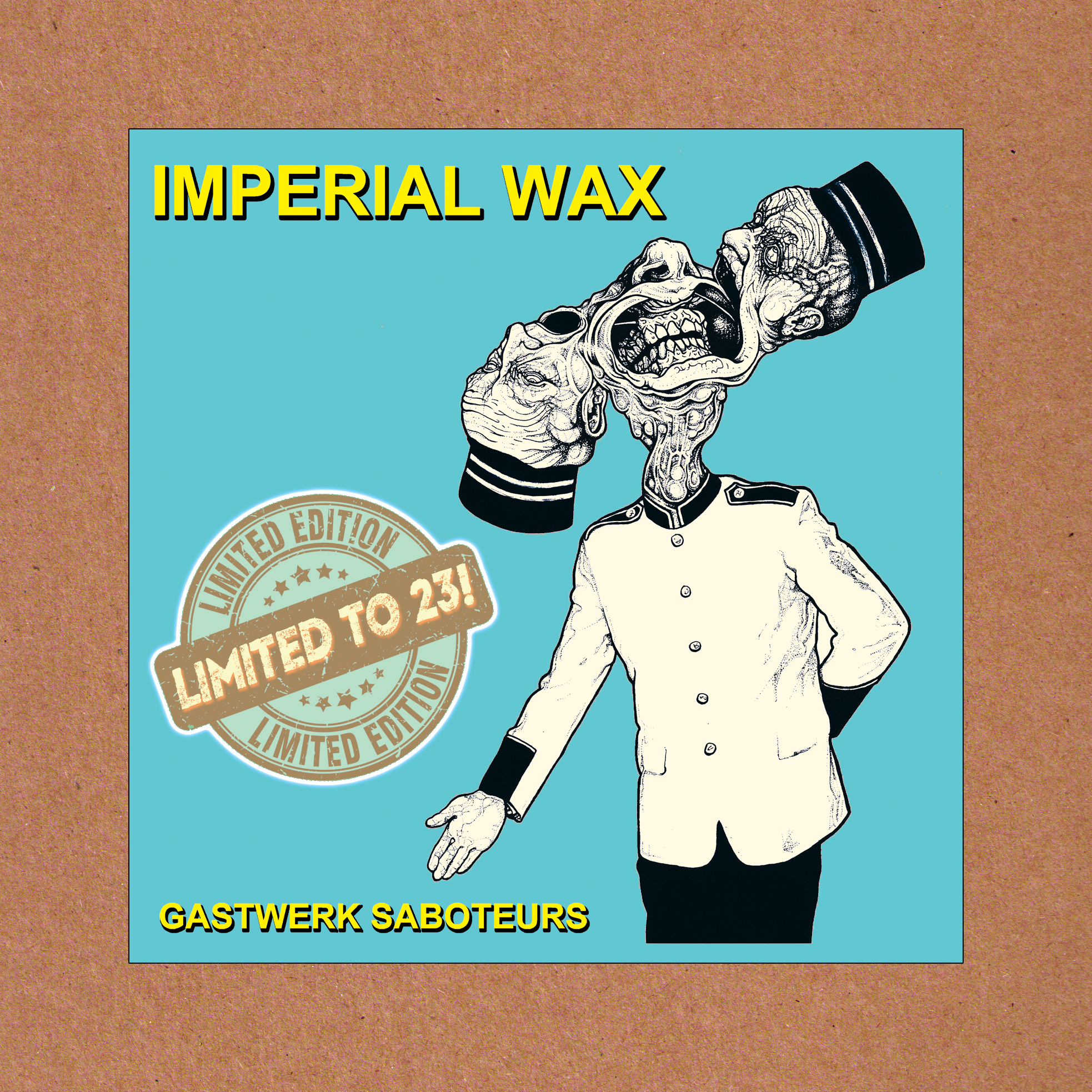 Imperial Wax- Gastwerk Saboteurs LP ~RARE ALT CVR LTD TO 23 NUMBERED ON YELLOW WAX / EX THE FALL!