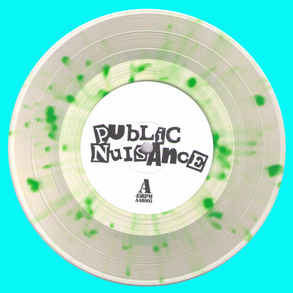 Public Nuisance / Ear Bleeds- Split 7” ~RARE CLEAR WAX WITH GREEN SPLATTERS!