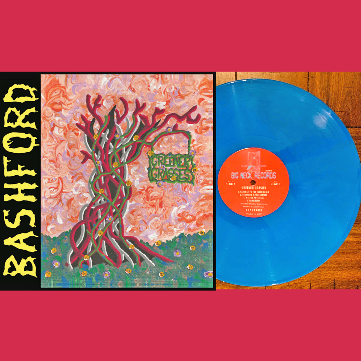 Bashford- Greener Grasses LP ~NIRVANA / RARE OPAQUE BLUE WAX!