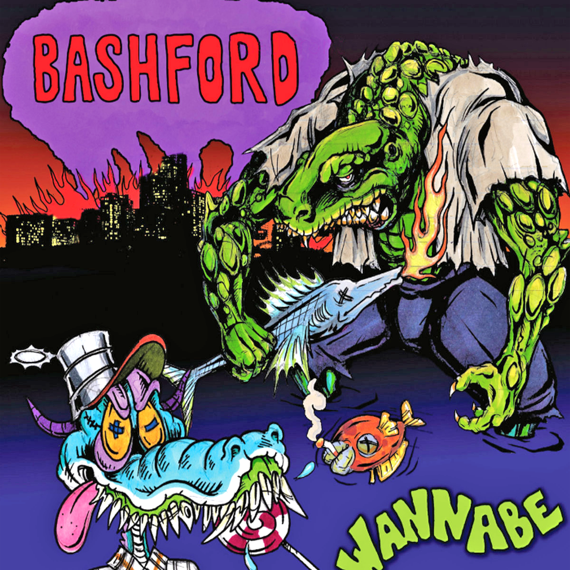 Bashford- Wannabe LP ~NIRVANA / RARE PURPLE VINYL W/ GREEN SPLATTERS!