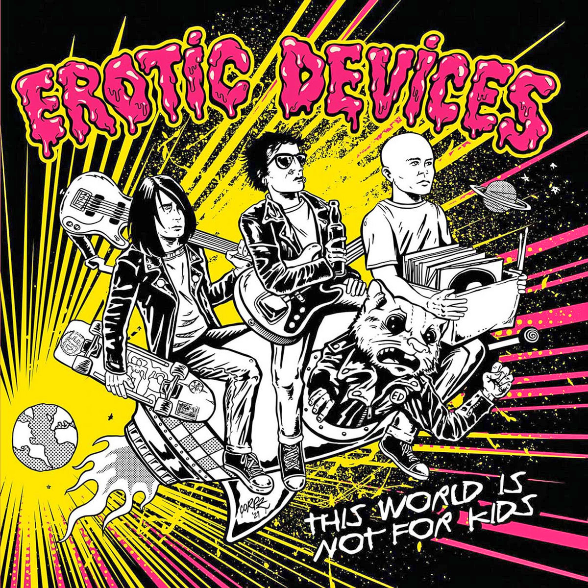 Erotic Devices- This World Is Not For Kids LP ~RAMONES / WANDA RECORDS!