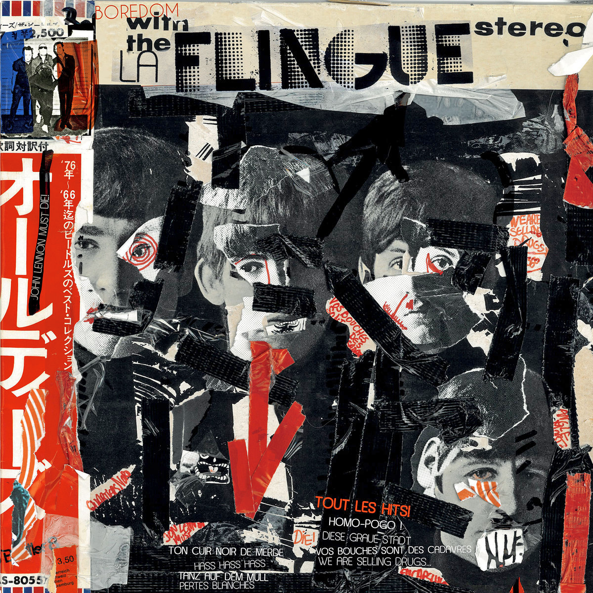 La Flingue- Boredom With the La Flingue LP ~RARE CLEAR VINYL WITH TRANSPARENT RED AND BLACK SPLATTERS WAX!