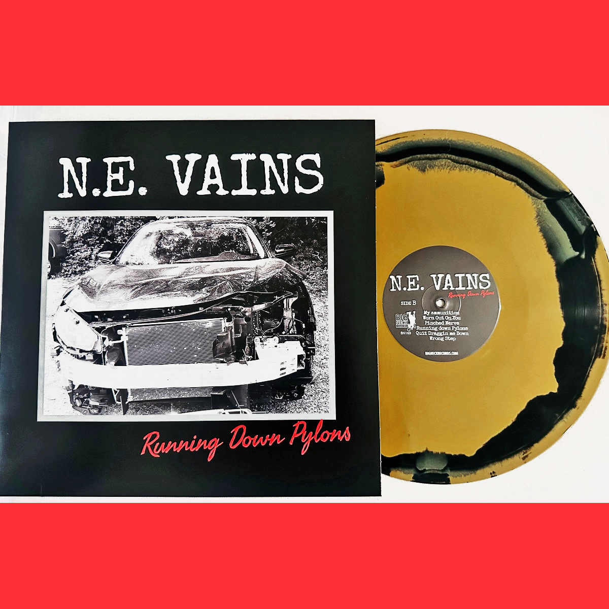 NE Vains- Running Down Pylons LP ~RARE BLACK + GOLD SMASH WAX!