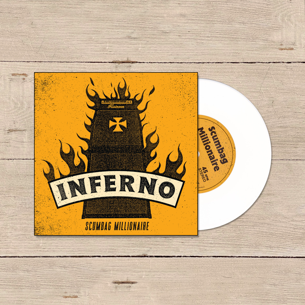 Scumbag Millionaire- Inferno 7" ~RARE WHITE WAX / HELLACOPTERS!