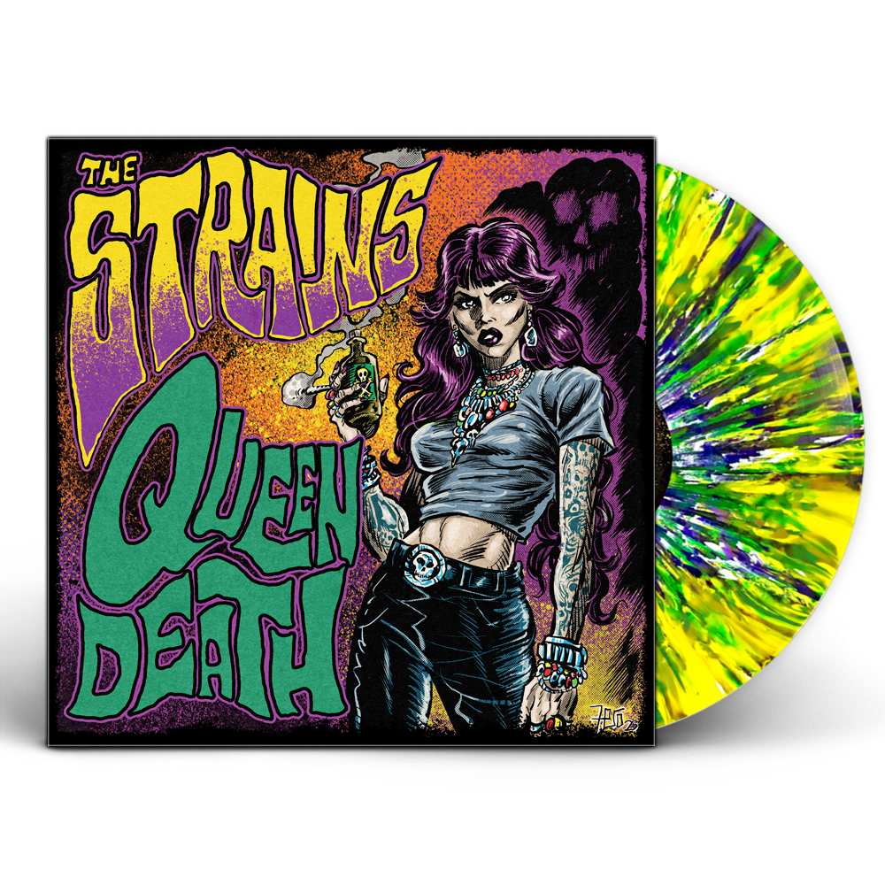 The Strains- Queen Death LP ~SPECIAL EDITION: TRANSPARENT YELLOW WAX W/ OPAQUE PURPLE, GREEN + WHITE SPLATTERS LTD TO 100!