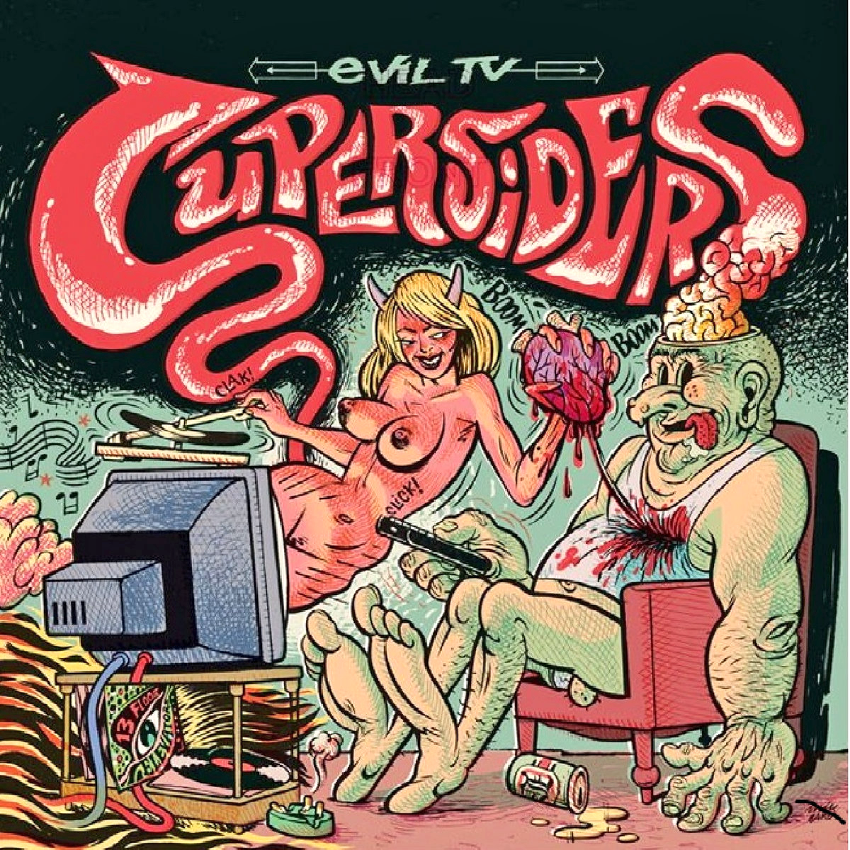 Supersiders- Evil TV 7" ~CRIMSON SHADOWS!