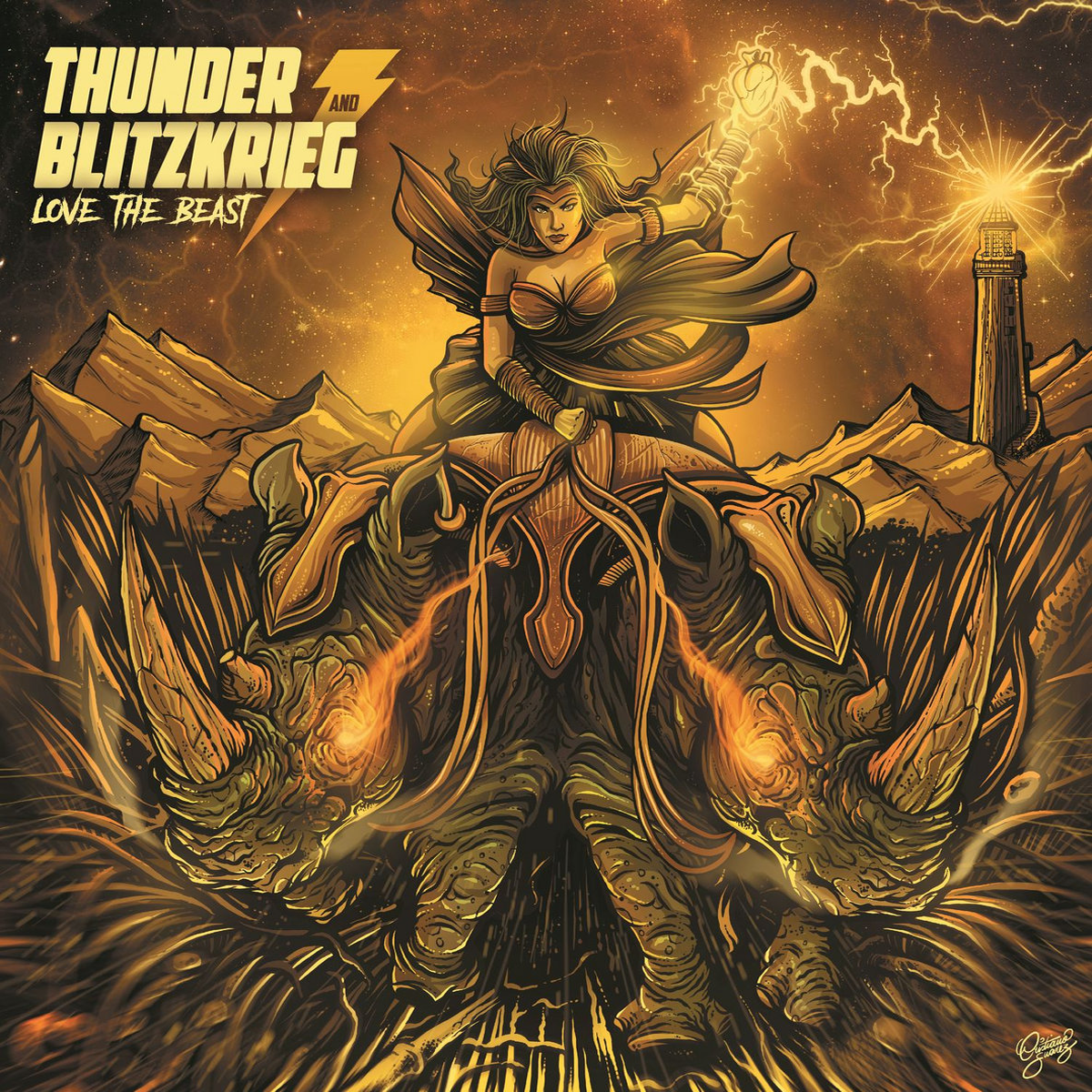 Thunder And Blitzkrieg- Love The Beast LP ~GHOST HIGHWAY RECORDINGS!