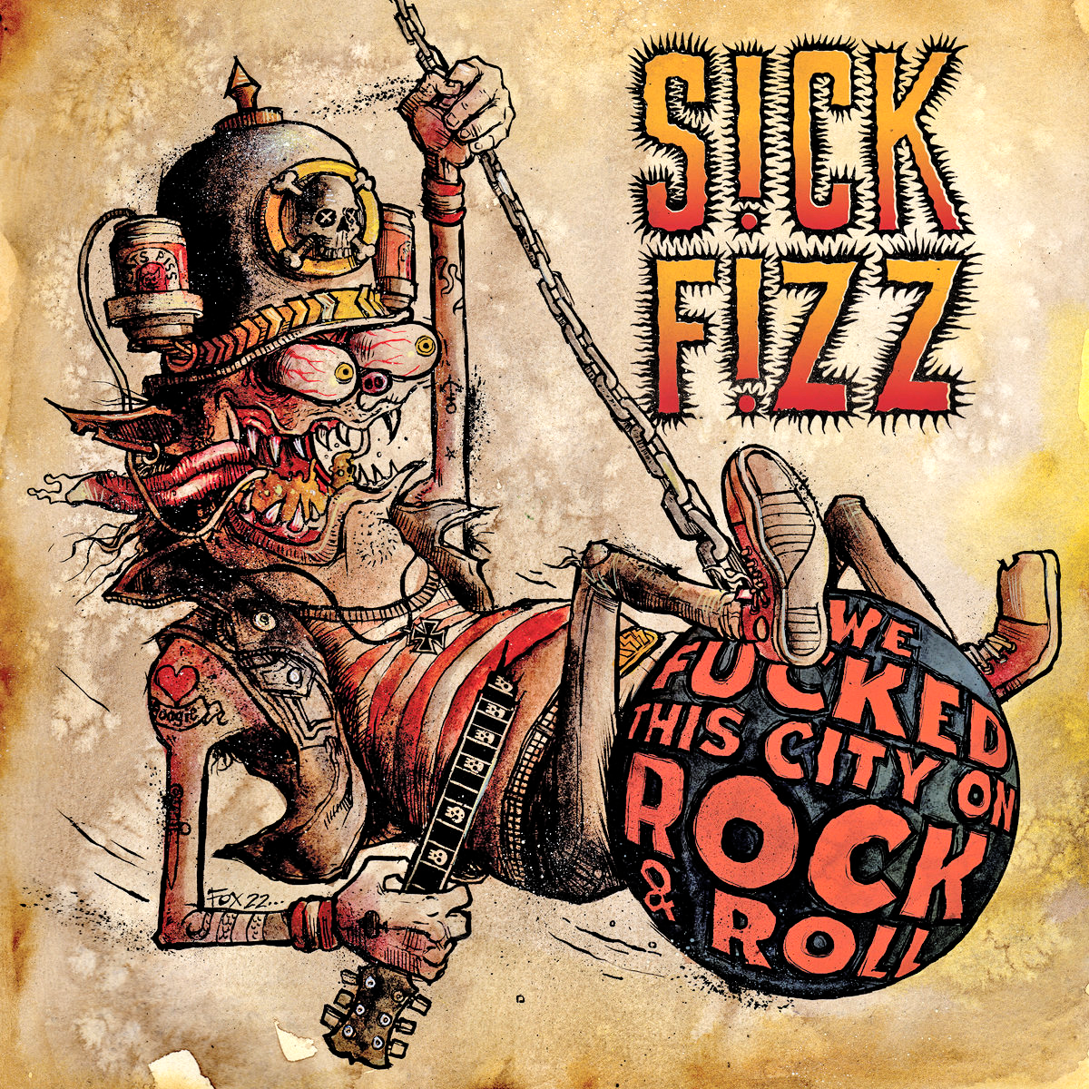 Sick Fizz- We Fucked This City On Rock & Roll LP ~RARE TRANSPARENT ORANGE WAX!