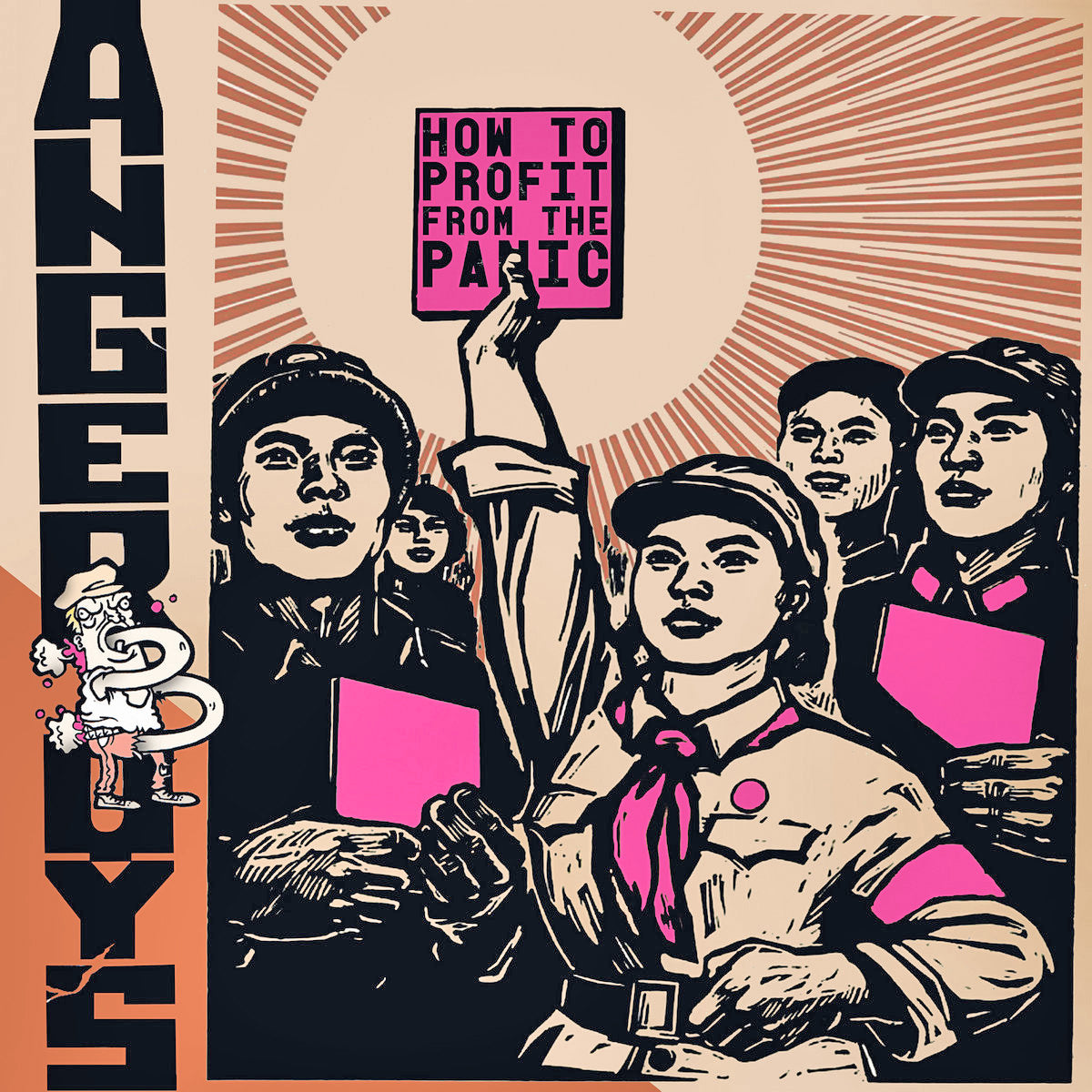 Angerboys- How To Profit From The Panic LP ~RARE NEON PINK WAX!