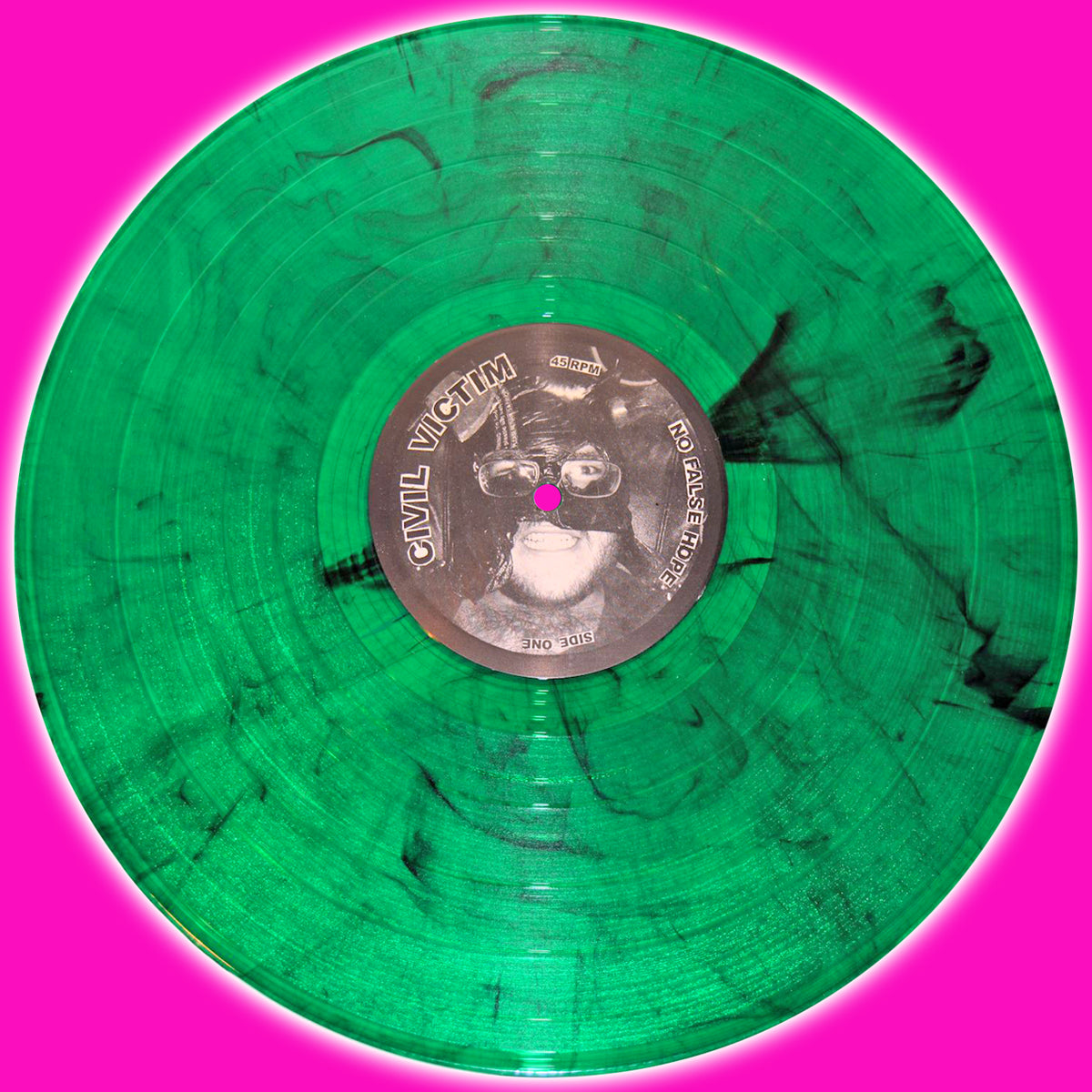 Civil Victim- No False Hope LP ~RARE GREEN WAX WITH BLACK SMOKE SWIRLS LIMITED TO 100 / POISON IDEA!