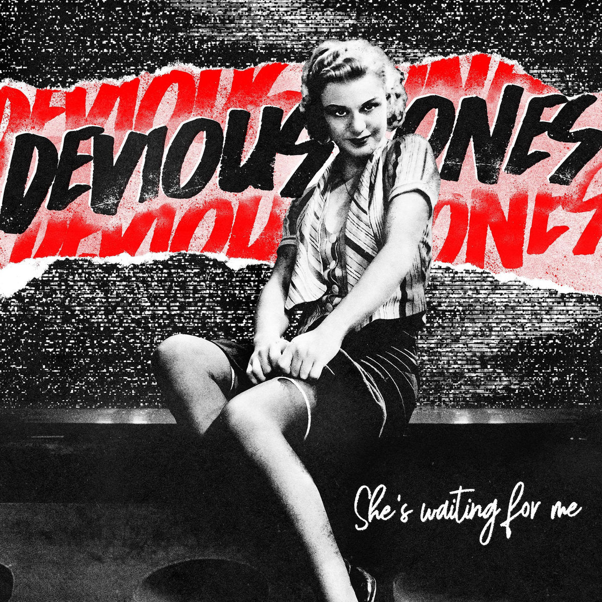 Devious Ones- She’s Waiting For Me 7" ~RARE BLUE WAX LTD TO 100!