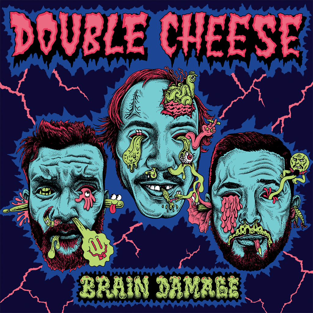 Double Cheese- Brain Damage LP  ~RADIATION BUNDLE W/ SLIME GREEN WAX + STEEL DIE-CUT PIN!