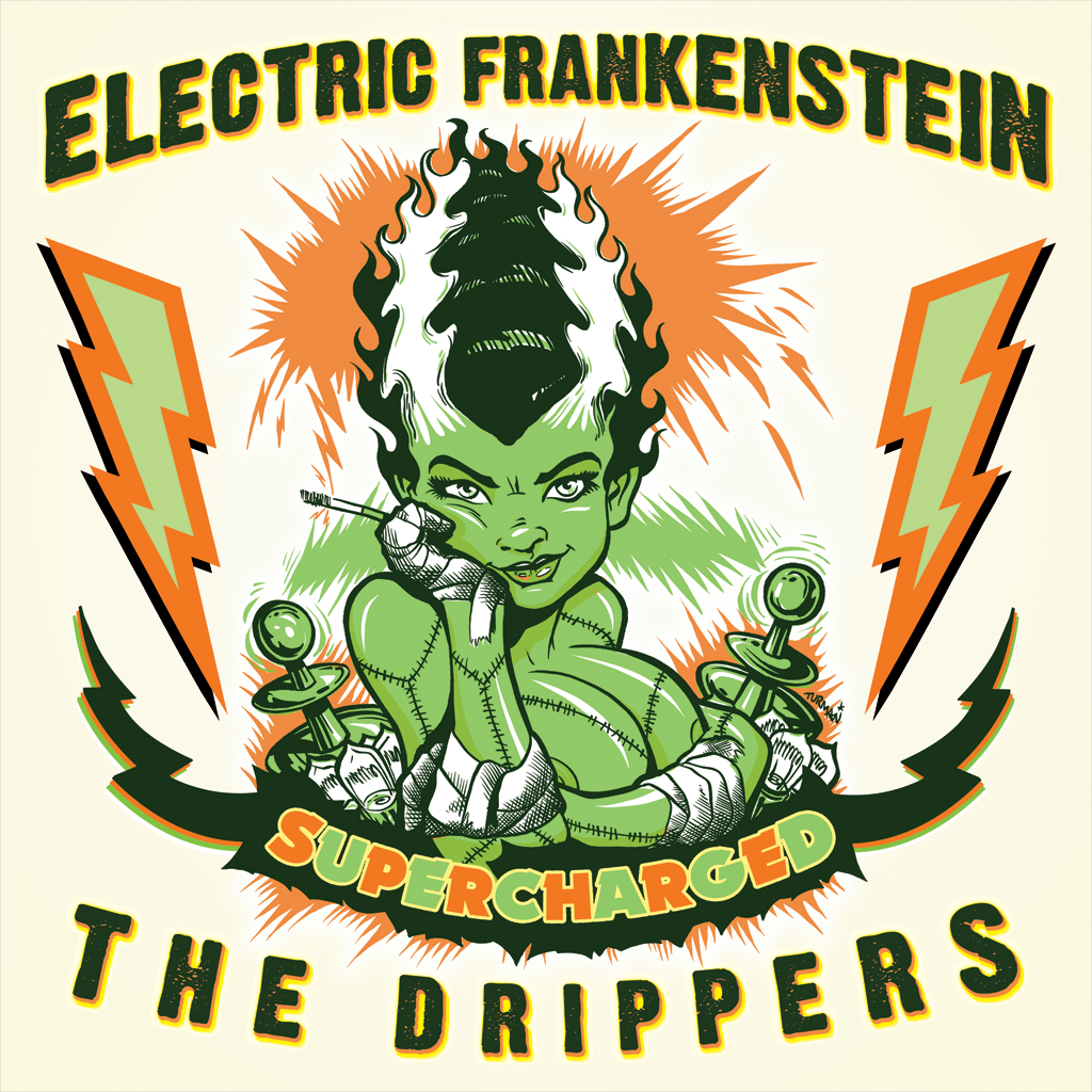Electric Frankenstein / The Drippers- 'Supercharged' Split LP ~W/ ACTION ROCK PUZZLE!