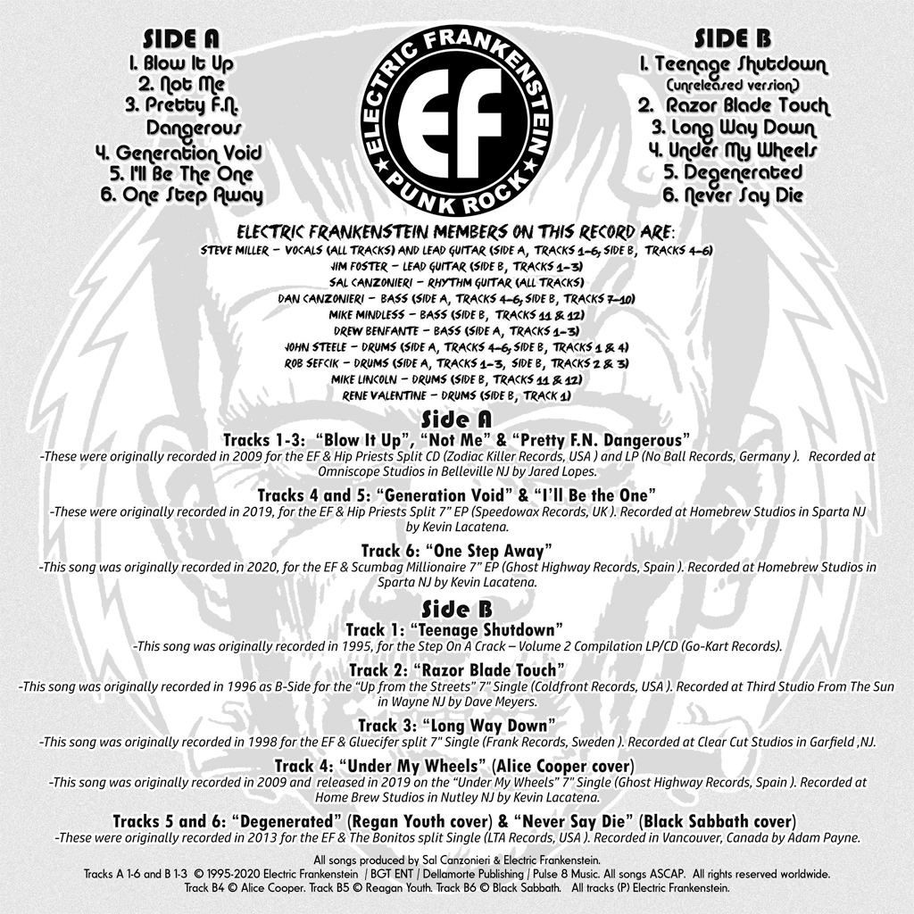 Electric Frankenstein- Razor Blade Touch LP ~HIGH VOLTAGE ELECTRIC FRANKENSLIME SPLIT SPLAT COLORED WAX LTD TO 100!