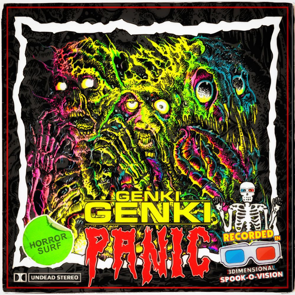 Genki Genki Panic - The Munge 7" ~RARE YELLOW, GREEN + BLACK SPLATTER WAX LTD TO 100!