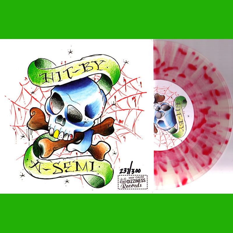 Hit By A Semi /Johnny Blood & The Transfusion- Split 7" ~RARE RED BLOOD SPLAT WAX!
