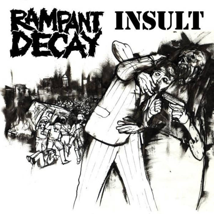 Insult/Rampant Decay- Split 7” ~DEEP WOUND / RARE SMOKE COLORED WAX!