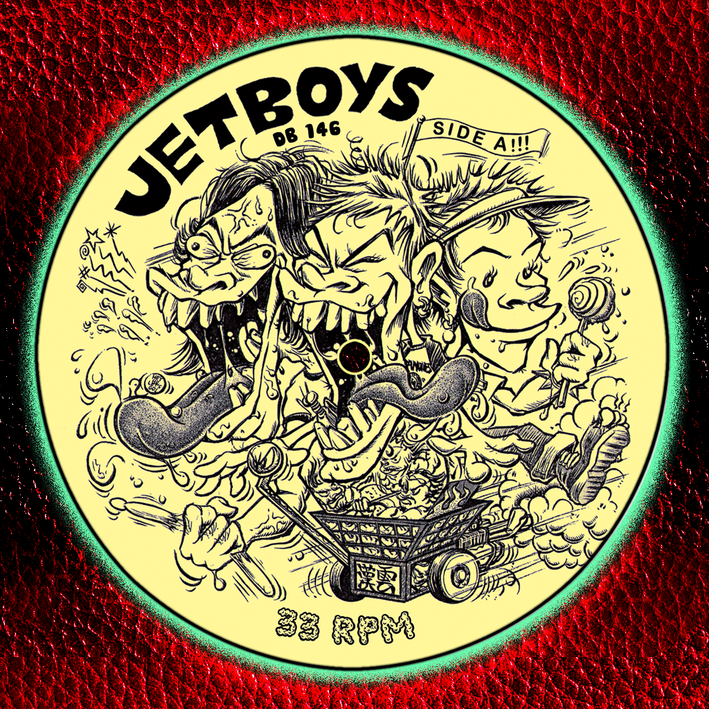 Jetboys- Regurgitated Ecstasy LP ~TOXIC PUKE GREEN WAX WITH YELLOW PROJECTILE STREAKS LTD TO 100 + JETBOYS HOLOGRAPHIC STICKER!