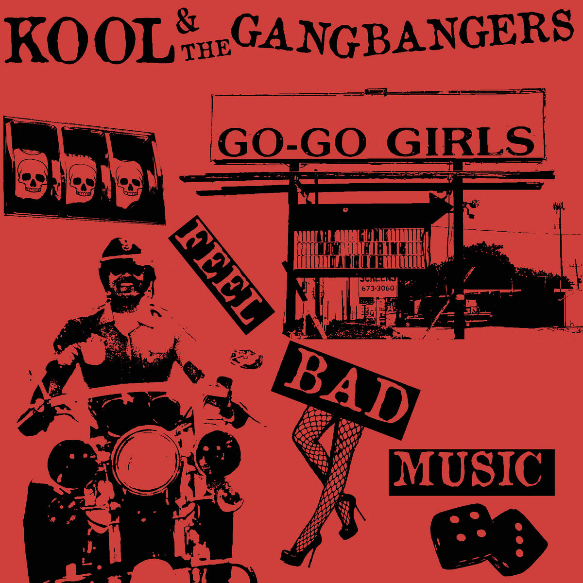 Kool & The Ganbangers- Feel Bad Music LP ~RARE RED + BLACK COVER LIMITED TO 50!