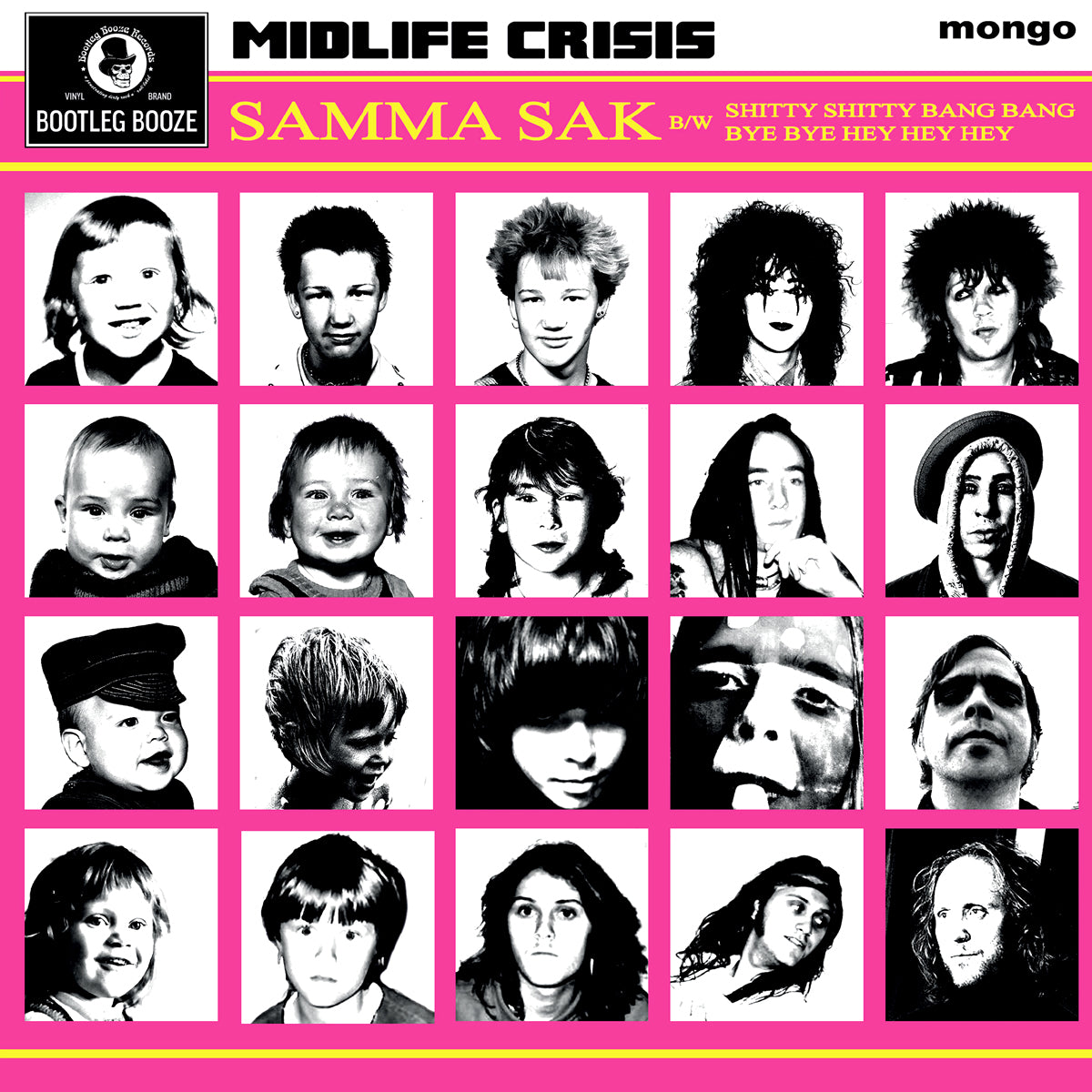 Midlife Crisis- Samma Sak 7” ~RARE CLEAR VINYL WITH BLACK SMOKE STREAKS / EX HELLACOPTERS!