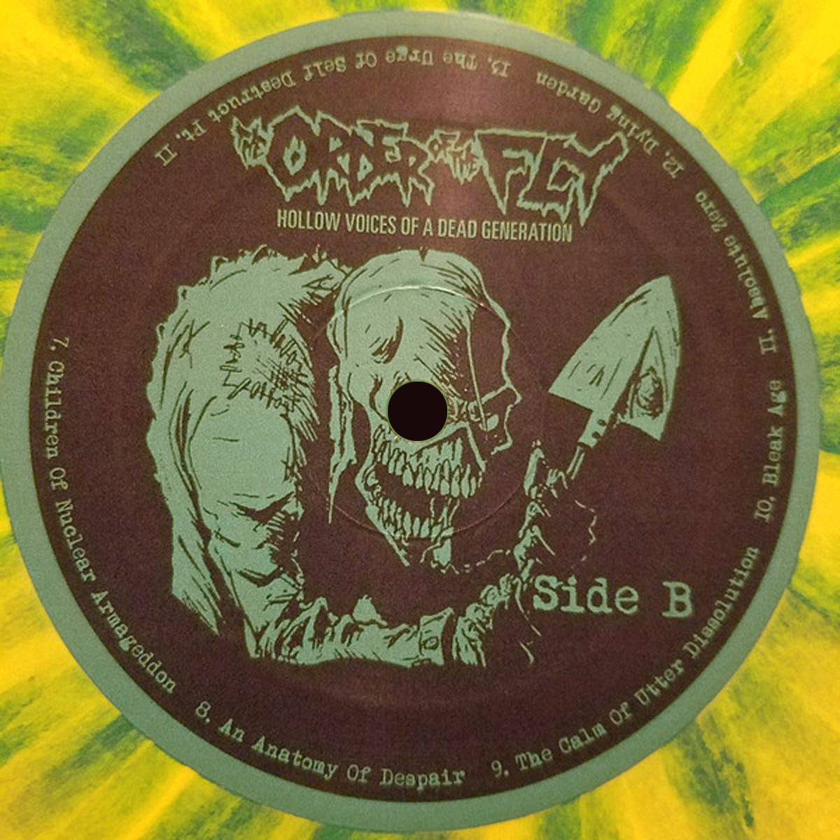 Order Of The Fly- Hollow Voices Of A Dead Generation LP ~RARE DEAD FELLOW YELLOW WAX WITH GREEN SPLATS LTD TO 87 COPIES!
