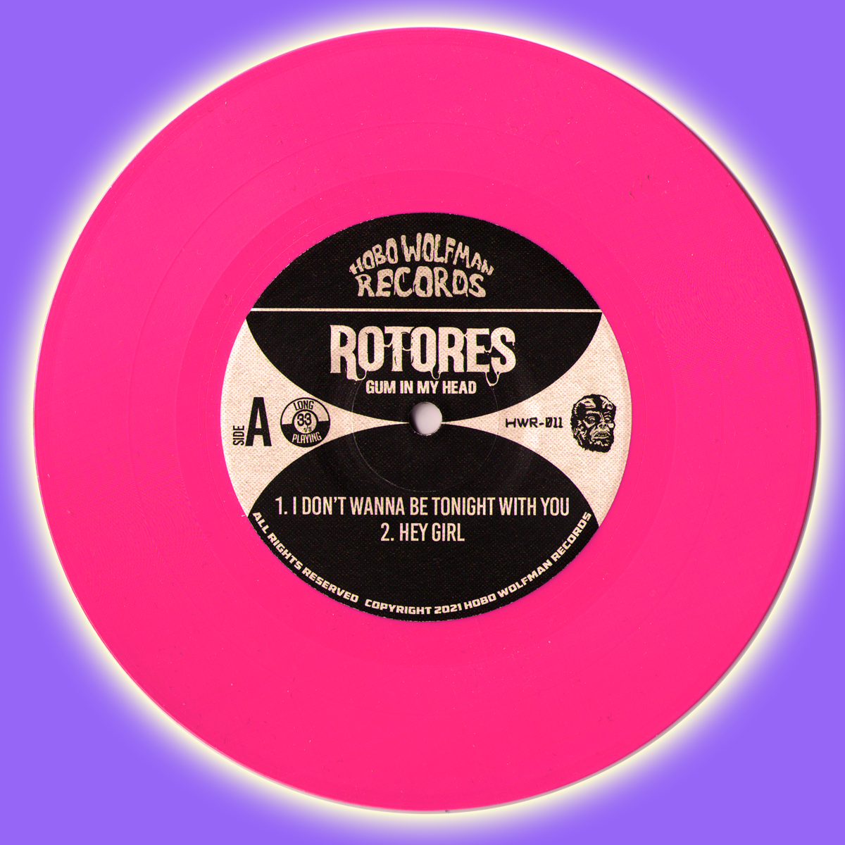 Rotores- Gum In My Head 7" ~RARE HOT PINK WAX!