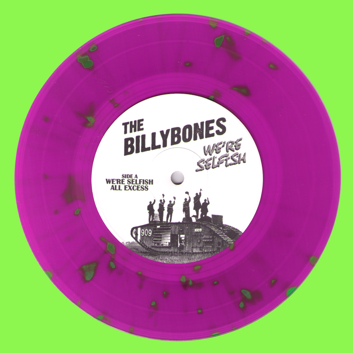 Billybones- We're Selfish 7" ~EX THE SKULLS / RARE PURPLE + GREEN SPLAT WAX!