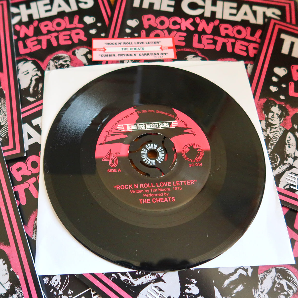 The Cheats- Rock N Roll Love Letter 7" ~WITH JUKEBOX LABEL + 45 ADAPTER!