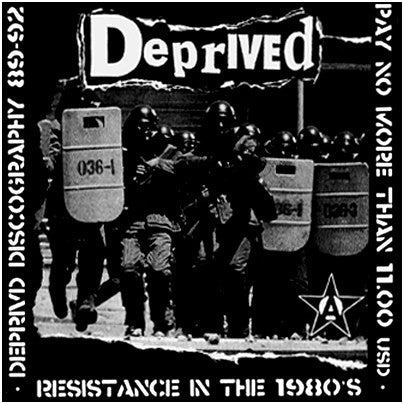 DEPRIVED- 'Discography 1982 - 1989' LP - Head Line - Dead Beat Records