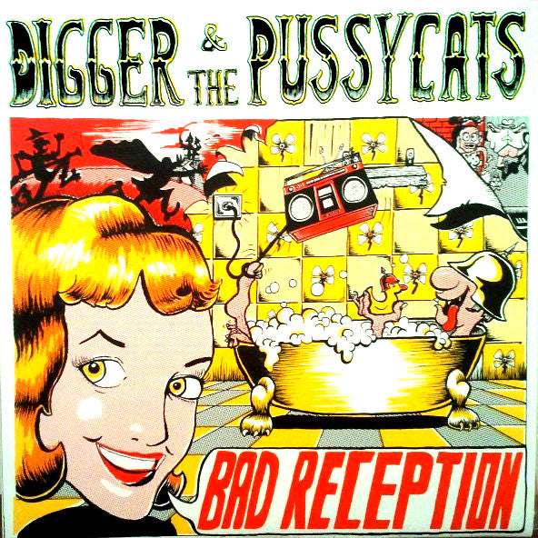 Digger & The Pussycats - Bad Reception LP ~SILK SCREENED COVERS! - Ptrash - Dead Beat Records