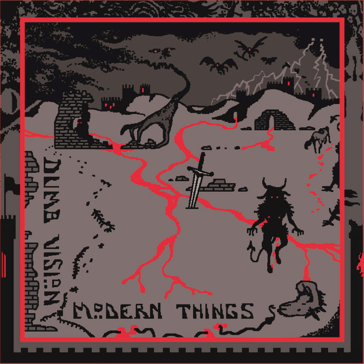 Dumb Vision- Modern Things LP ~RARE RED WAX / PREDATOR!