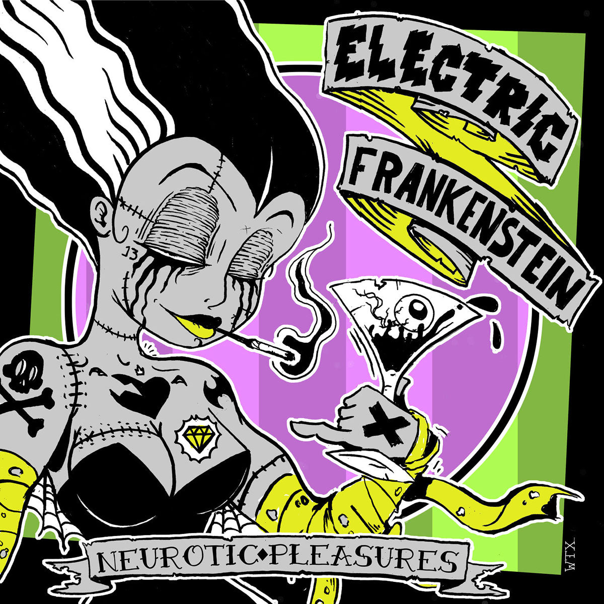 Electric Frankenstein / Hell’s Engine - Split 7” ~RARE GREEN WAX!