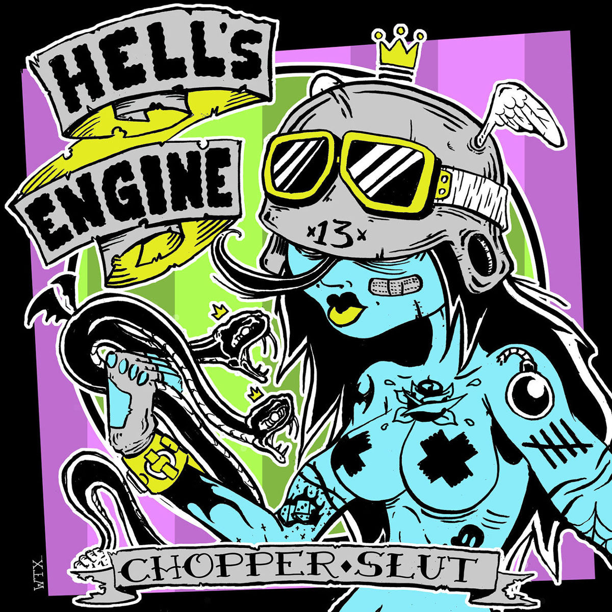Electric Frankenstein / Hell’s Engine - Split 7” ~RARE GREEN WAX!