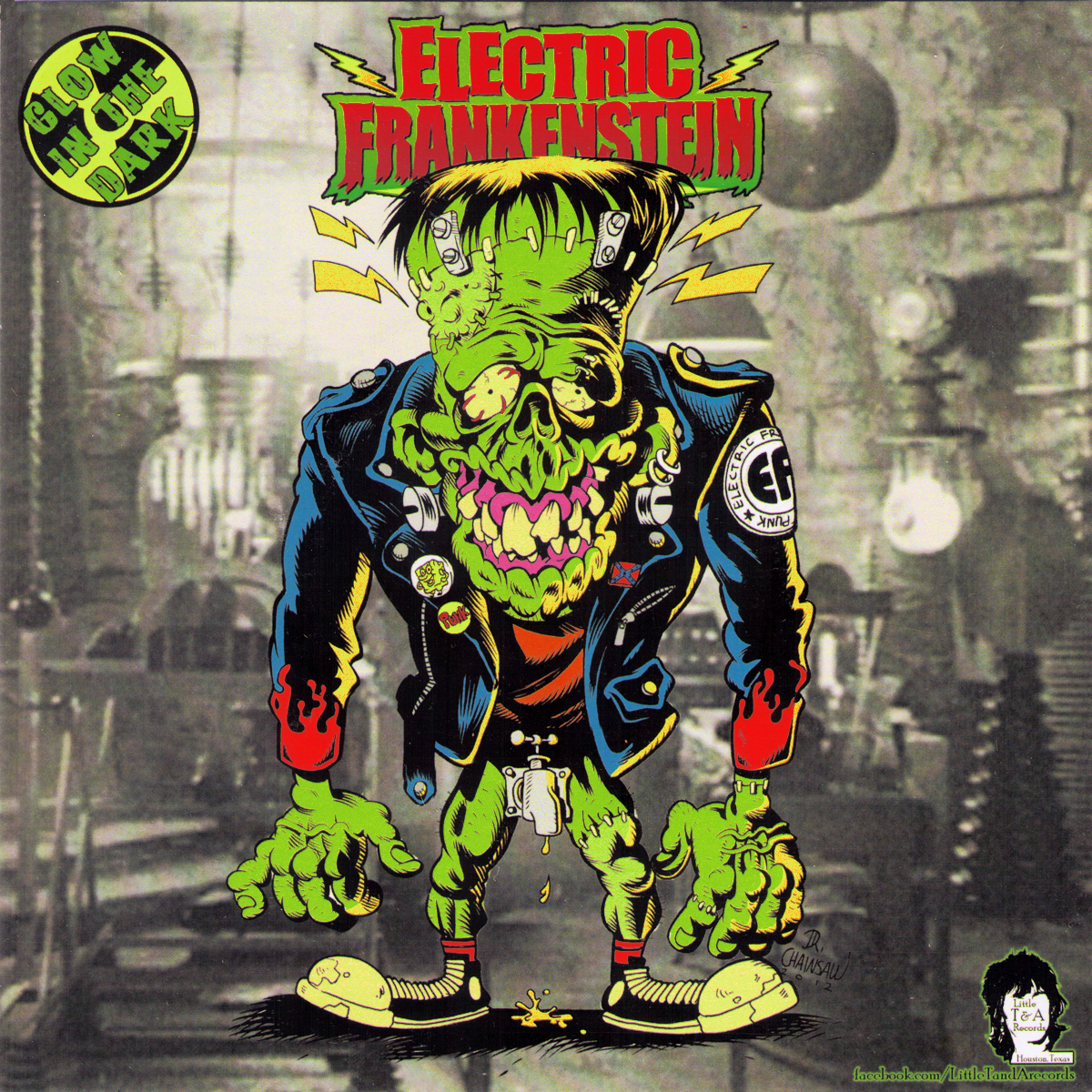 Electric Frankenstein / The Bonitos- Split 7" ~RARE: GLOW IN THE DARK WAX!
