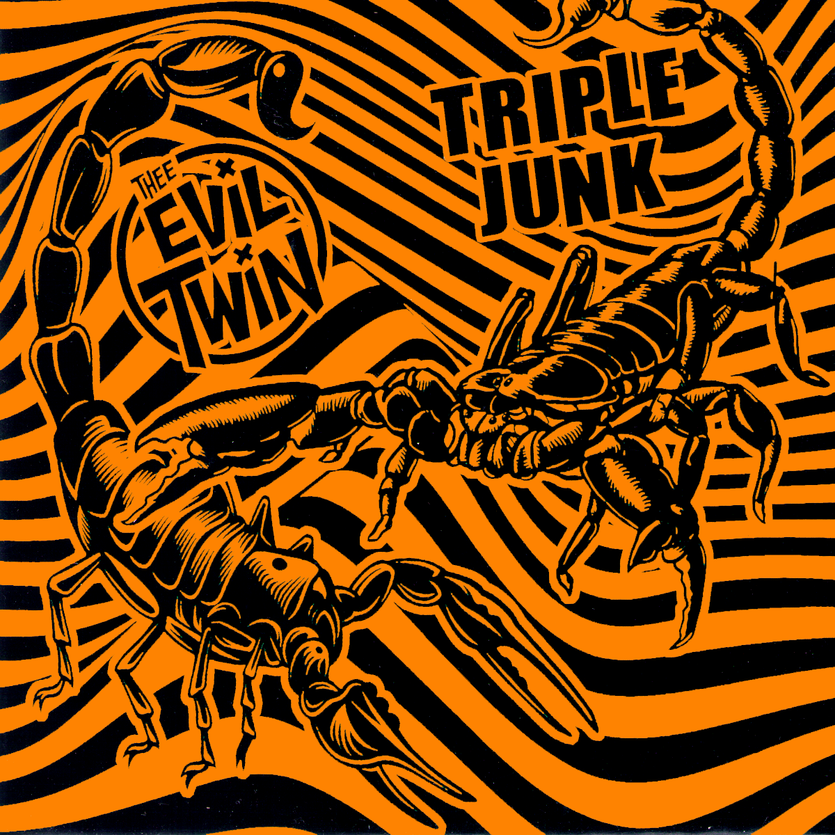 Evil Twin / Triple Junk - Split 7” ~RARE ORANGE + BLACK CVR LTD TO 50!