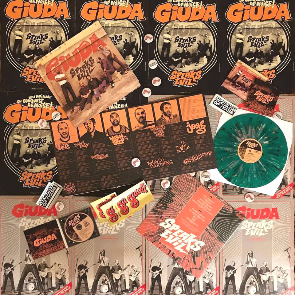 Giuda- Speaks Evil LP ~VERY RARE GREEN WAX, 2 POSTERS, PIN + STICKER!