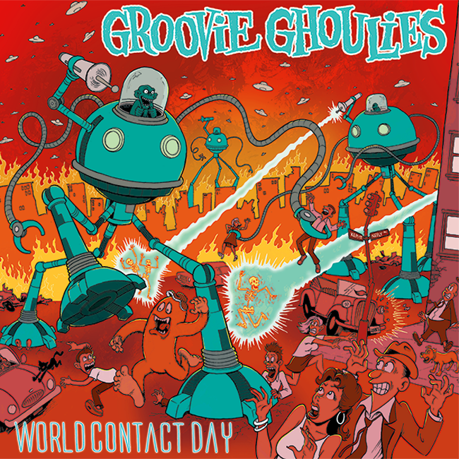 Groovie Ghoulies- World Contact Day LP ~REISSUE / RARE RED WAX!