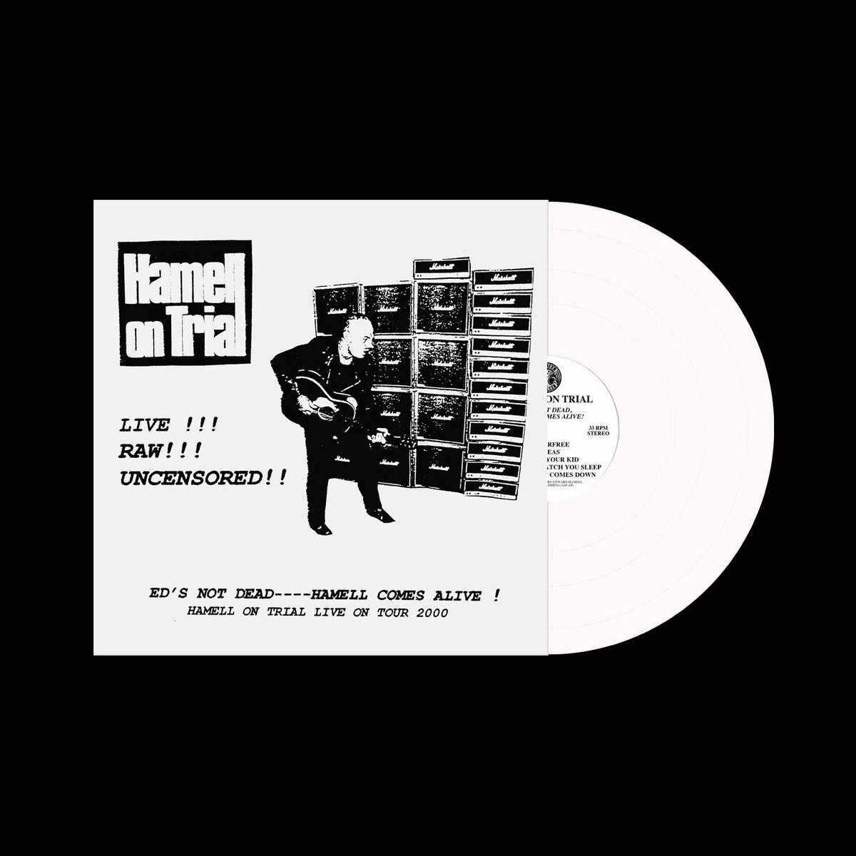 Hamell On Trial- Ed's Not Dead: Hamell Comes Alive LP ~RARE 100 PRESSED ALL ON WHITE WAX!