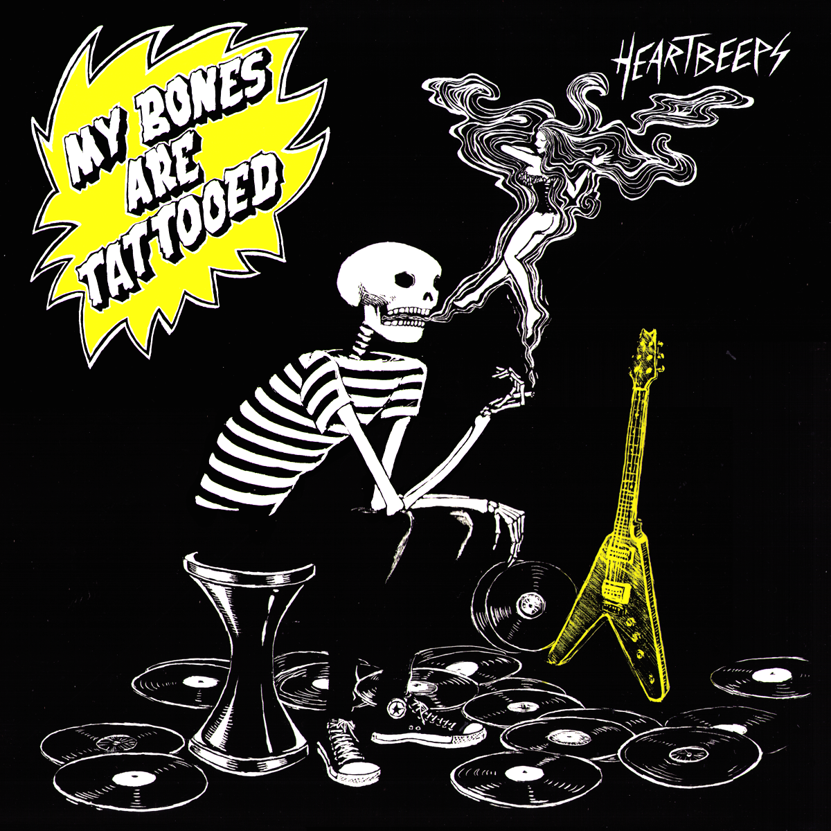 Heartbeeps- My Bones Are Tattooed LP ~DEAD BOYS / EX TV KILLERS!