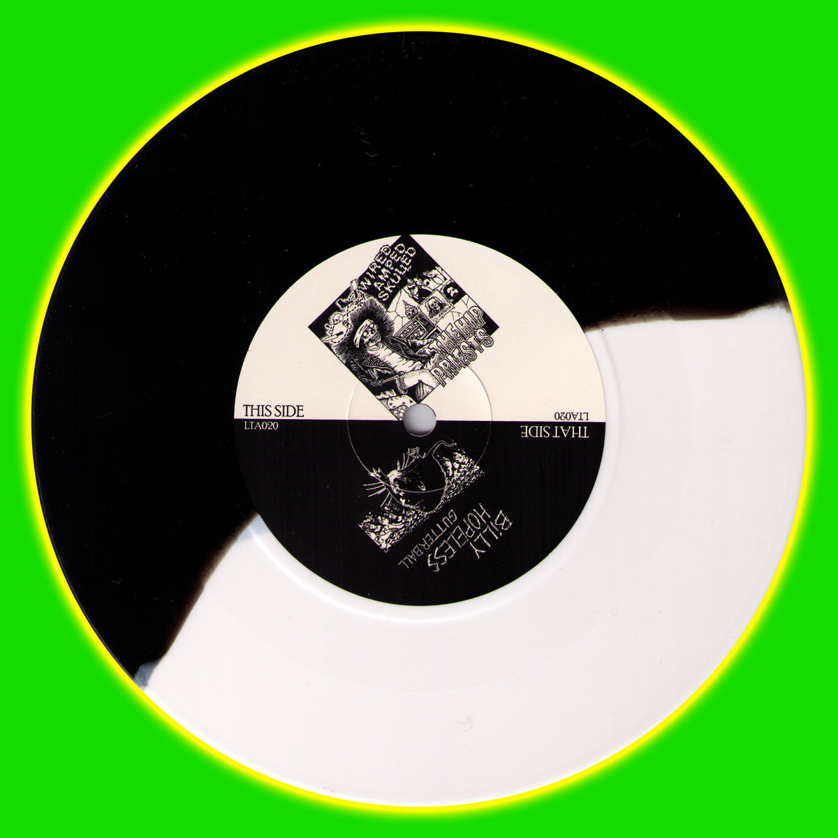 Hip Priests/Billy Hopeless- Split 7" ~RARE BLACK N WHITE SPLIT COLORED WAX!