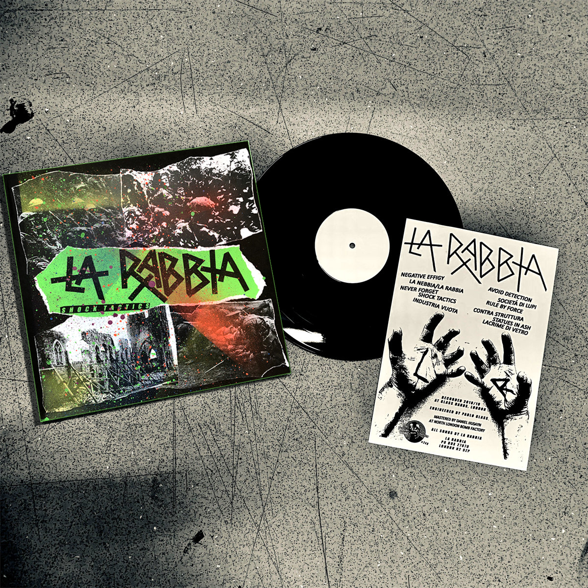 La Rabbia- Shock Tactics LP ~RAREST COLLAGE ALTERNATE COVER LTD TO 25!