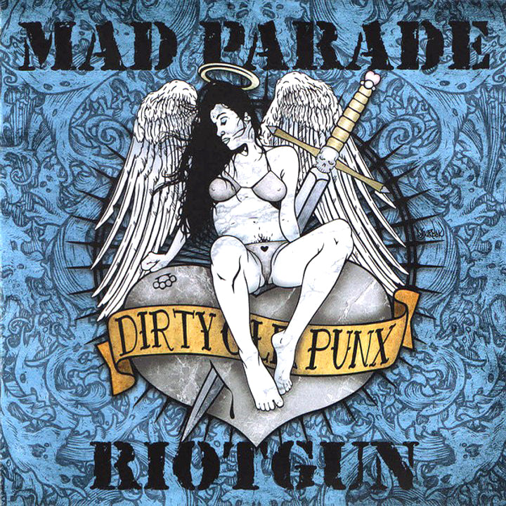 Mad Parade / Riotgun- Split 7” ~VERY RARE COVER LTD TO 75 NUMBERED COPIES + 3-WAY COLORED WAX!