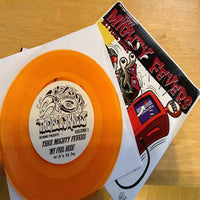 Electric Frankenstein/Thee Mighty Fevers- Split 7” ~RARE ORANGE WAX! - The Bees Knees - Dead Beat Records - 4