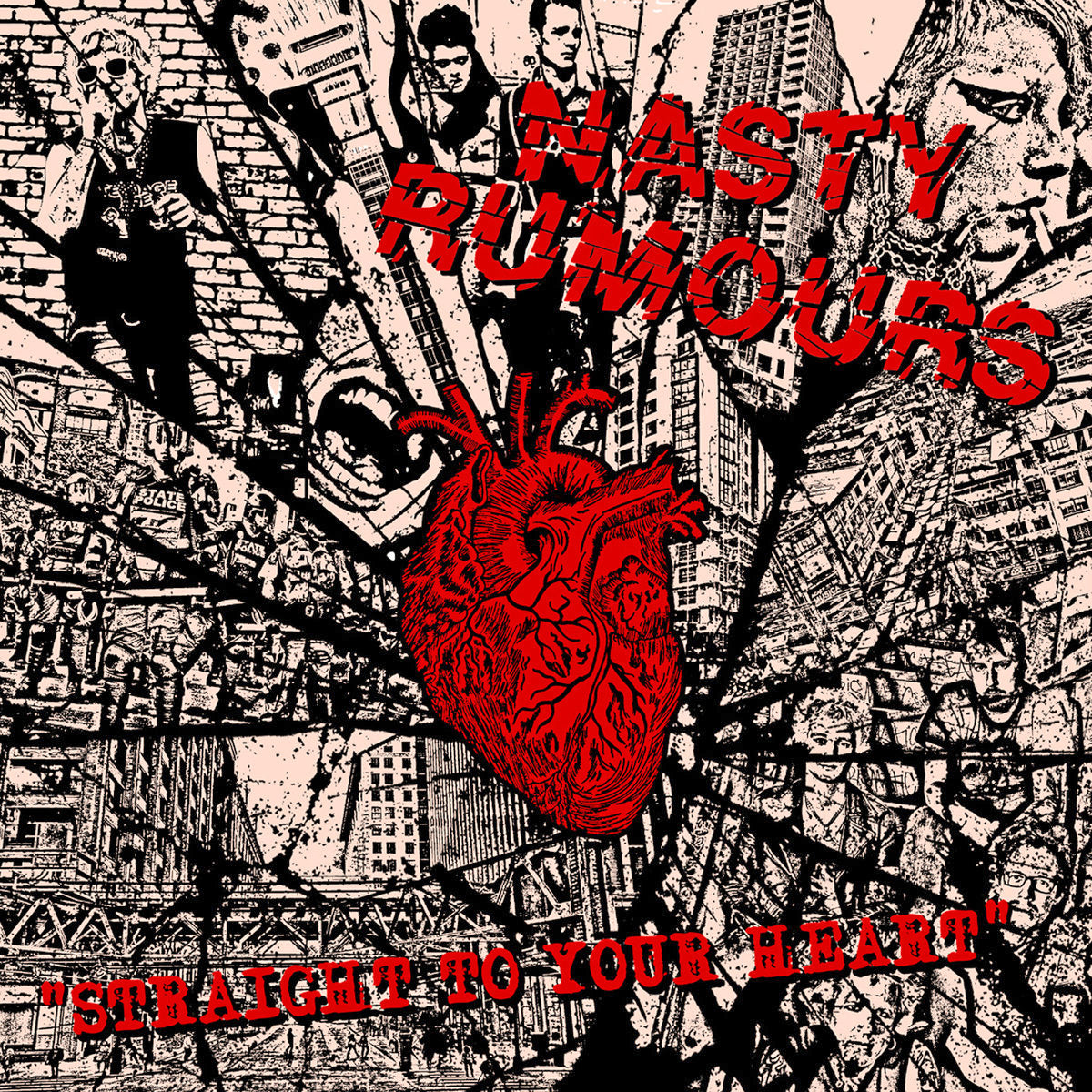 Nasty Rumours- Straight To Your Heart LP ~RARE RED AND BLACK SPLATTER WAX / WANDA RECORDS!