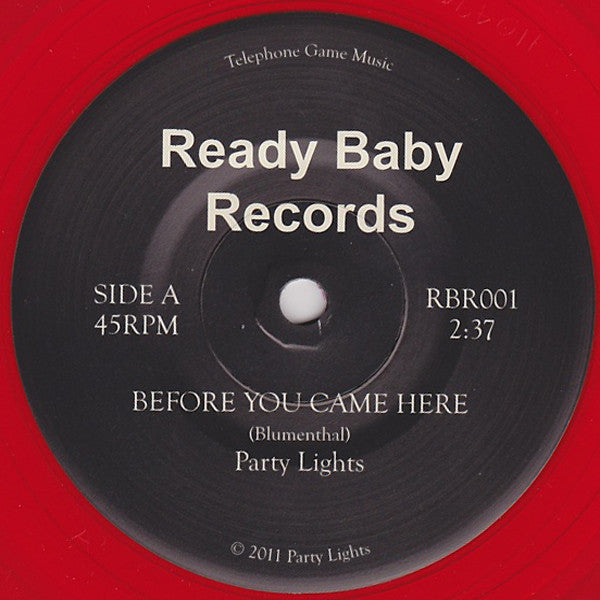 Party Lights- Before You Came Here 7” ~RARE TRANSLUCENT ACETATE COVER + RED WAX!