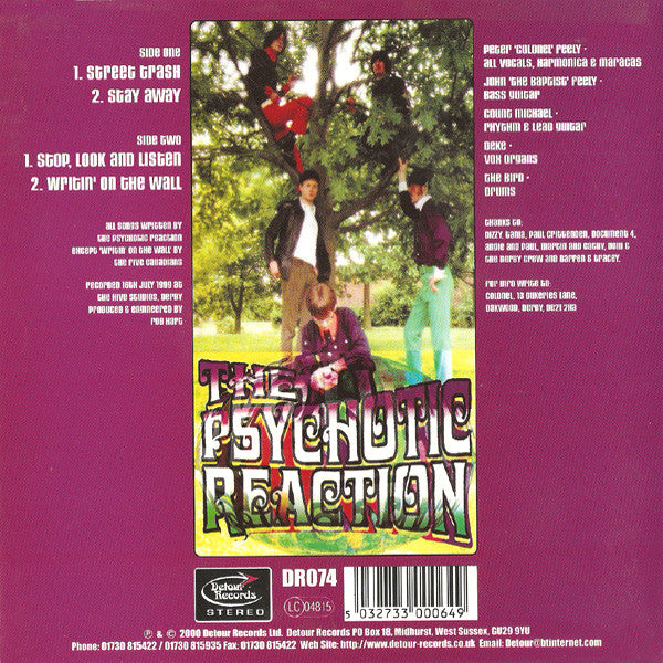 Psychotic Reaction-  Street Trash 7” ~CHOCOLATE WATCHBAND! - Detour - Dead Beat Records - 2