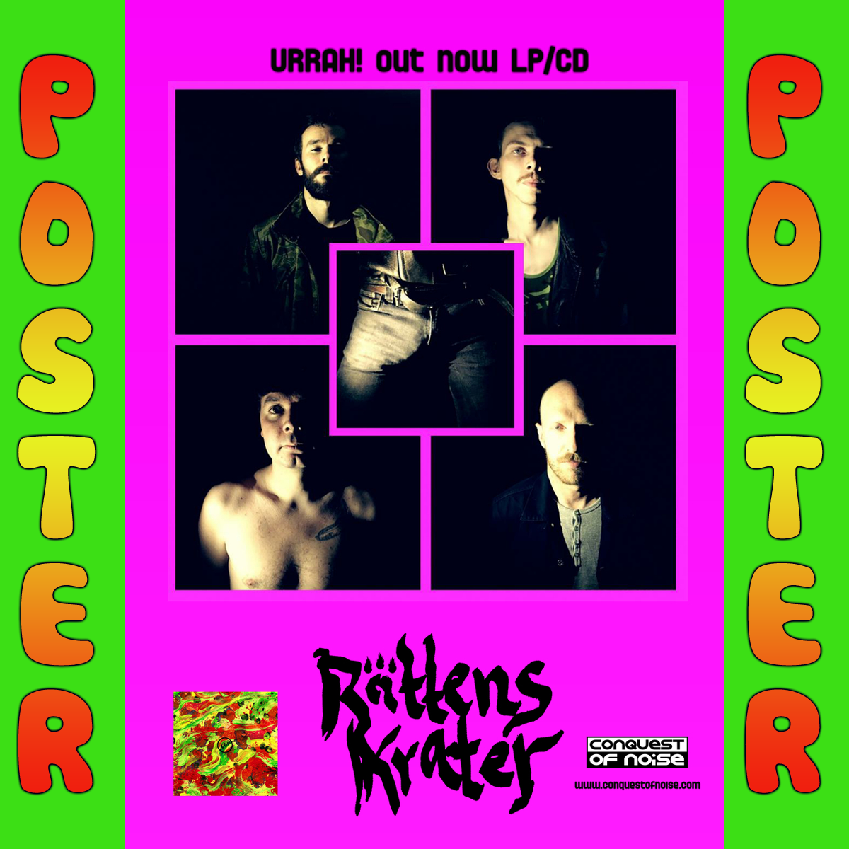 Rättens Krater- Urrah! LP ~GATEFOLD COVER, POSTER + RED WAX LTD 100!