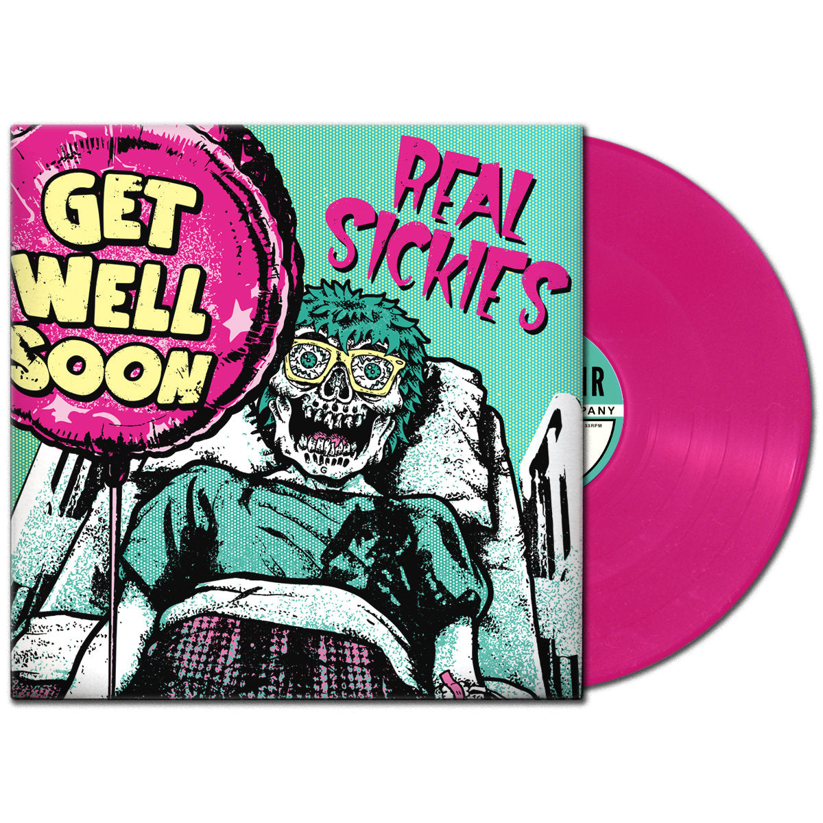 Real Sickies- Get Well Soon LP ~RARE GREEN COVER + PINK WAX LIMITED TO 100!
