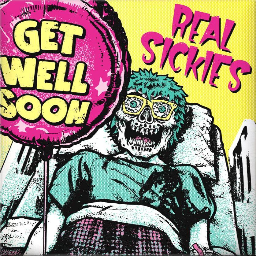 Real Sickies- Get Well Soon LP  ~RARE YELLOW + GREEN COVER LIMITED TO 100!